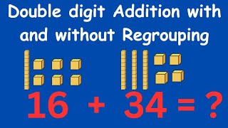 2digit Addition with and without Regrouping  Addition of double digits  Addition [upl. by Nedarb]