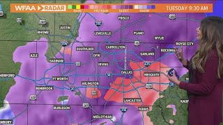 DFW Winter Storm Thunder sleet traveling across North Texas [upl. by Isabea595]