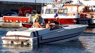 Power Boat  Amazing sound of the V8  Harbour of Saint Tropez [upl. by Llehsal]