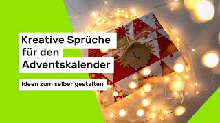 Kreative Sprüche für den Adventskalender Ideen zum selber gestalten [upl. by Fitzhugh]