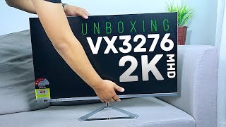 Unboxing monitor VX3276 2K MHD IPS panel with frameless design viewsonic [upl. by Arad]