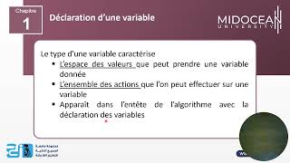 Structure de données et Algorithmesle cours1Concepts de base des algorithmes  Midocean University [upl. by Merfe]