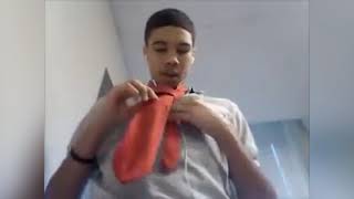 How to tie a tie with 15yearold Jayson Tatum 👔 [upl. by Calore143]