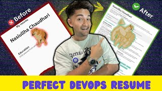 My DevOps Resume  How to Build DevOps Resume in 2024 [upl. by Rimidalb925]