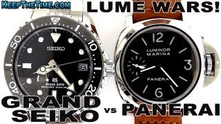 LUME WARS 6  GRAND SEIKO LUMIBRITE VS PANERAI SUPERLUMINOVA [upl. by Ellinnet]