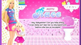 Barbie Games  Baby Games  Free Barbie Babysitter Games  Barbie Potty Race Game [upl. by Belloir]