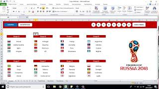 Tabela da Copa do Mundo no Excel com bandeiras [upl. by Yoshiko]
