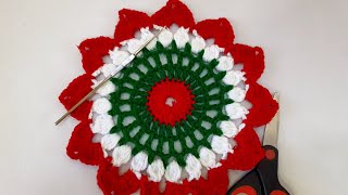 Woolen flower tutorial crochet flower pattern ♥️ ✨️ Crochet flower design [upl. by Kannan]