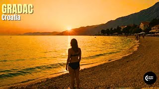 🌴Gradac Croatia 🇭🇷 4K  Makarska Riviera🏖️ Sunset Walking Tour 2024 [upl. by Salesin576]