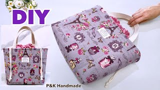 DIY DRAWSTRING TOTE BAG SEWING TUTORIAL  TOTE BAG MAKING IDEAS EASILY AT HOME  SEWING PROJECTS [upl. by Ahsinrat]