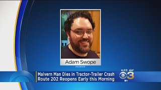 Malvern Man Killed In Fiery TractorTrailer Crash On Route 202 [upl. by Munro725]