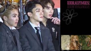 EXO amp BTSs Jungkook reaction on Rosés Acoustic Performance [upl. by Wehhtam]