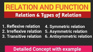 Relation discrete mathematics  Types of relation discrete mathematics [upl. by Ricky]