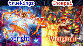 Spright Ice Barrier Vs Mimighoul  truekingz Vs Chompai  High Rated  Dueling Book [upl. by Nohsyt729]