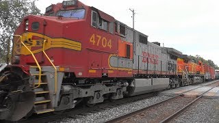 CSX Mixed Freight Train With BNSF War Bonnet [upl. by Jemina30]