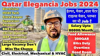 Qatar Elegancia Jobs 2024  Direct Interview  Free Food  Employment Visa  Large Vacancy [upl. by Opaline490]