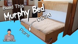 How to Build a Murphy Bed Desk DIY  Study Bed NO KIT or HARDWARE  Murphy Bed DIY [upl. by Reprah]