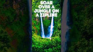 SOAR OVER A JUNGLE ON A ZIPLINE waterfall naturelovers shorts [upl. by Yeblehs]