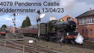 4079 Pendennis Castle Kidderminster 130423 Also 4555 Gusty wind up to 30 MPH [upl. by Elvia]