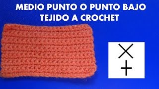 Como Tejer el Medio punto o punto bajo tejido a crochet paso a paso PARA PRINCIPIANTES [upl. by Noiwtna426]