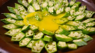 Try This Yummy Okra Egg Omelette for a busy day  Healthy Breakfast Recipe [upl. by Darum445]