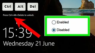 How To Enable or Disable CTRLALTDEL Windows 10 Lock Screen [upl. by Ladd]