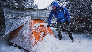 BLIZZARD CAMPING  Alone in a SNOWSTORM  Heavy Winter Snow [upl. by Nnalyrehs725]