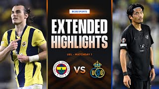 Fenerbahçe vs Union SaintGilloise Extended Highlights  UEL League Phase MD 1  CBS Sports Golazo [upl. by Ecnarrat977]