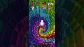 Rainbow Dropper vs Falling Mobs meme minecraft shorts [upl. by Rasmussen]