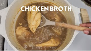 Healthy Home Made Chicken Broth  Chicken stock from scratch  Chicken Broth Recipe [upl. by Ahsiekram]