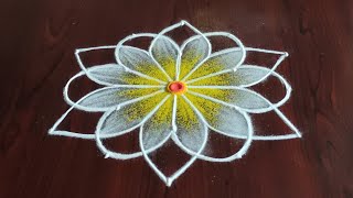 2 easy Friday special rangoli 5×3 dots easy rangoli simple easy rangoli [upl. by Jestude496]