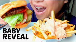 IN N OUT ANIMAL STYLE CHEESEBURGER  FRIES  BABY REVEAL Delivery Story time ASMR 먹방 suellASMR [upl. by Oribella]