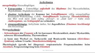 Herzrhythmusstörungen Arrhythmien nomotope und ektope Störungen Leitungsstörungen zB AVBlock [upl. by Swigart585]