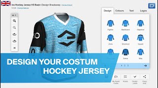 Ice hockey jersey design your costum hockey sweater with the owayo 3D Configurator  UK [upl. by Kailey]