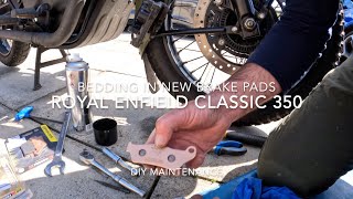 Bedding in new brake pads on the Royal Enfield Classic 350 Reborn [upl. by Anitan]