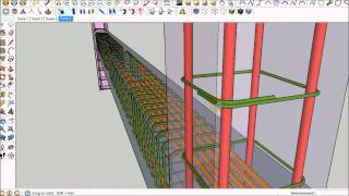 Concrete beam steel stirrups using sketchup [upl. by Boorer836]