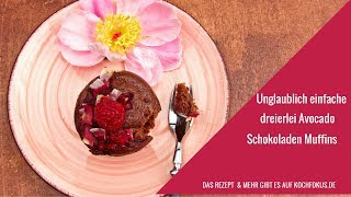 Unglaublich einfache dreierlei Avocado Schokoladen Muffins [upl. by Gilson]