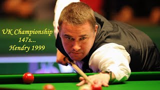 UK Championship 147s Hendry 1999 [upl. by Leakcim]