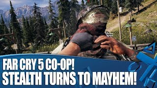 Far Cry 5 Coop Gameplay  Stealth Turns To Mayhem And bears [upl. by Erodroeht]