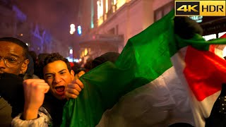 Morocco Wins against Portugal 🇲🇦 FIFA 2022 Celebrations in Central London 4K HDR [upl. by Shellans]