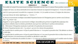 TSPC EXO 3 Cinématique MOUVEMENT RECTILIGNE SINUSOIDAL Equation mvt date niéme passe phi [upl. by Ruder53]