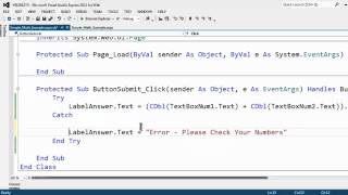 Visual Studio Express 2012 For Web Tutorial 5 Prevent Crashes With Try Catch [upl. by Ardna]