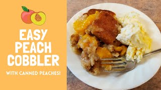 Easy Peach Cobbler  Using Canned Peaches  Yummy [upl. by Hinson125]