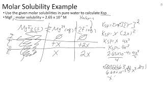 Solubility Equilibrium KspMolar Solubility Example Problem General Chemistry 2 [upl. by Nnagrom686]