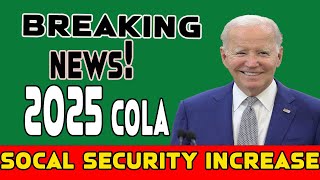 BREAKING OFFICIAL 2025 Social Security COLA RELEASED [upl. by Wayne]