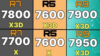 7600X3D VS 7800X3D VS 7900X3D VS 7950X3D VS 7700X VS 7600X VS 7900X R5 7600X3D GAMİNG BENCHMARK [upl. by Lear]