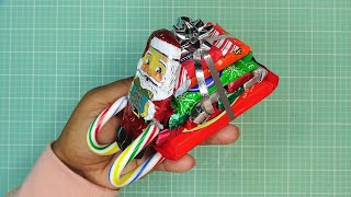 How to Make Santas Sleigh Out of Candy Candy Sleigh Stocking Stuffer Tutorial Fun amp Customizable [upl. by Merat471]