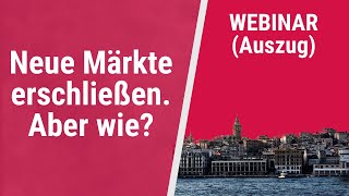 Neue Märkte erschließen Webinar Auszug [upl. by Nylla]