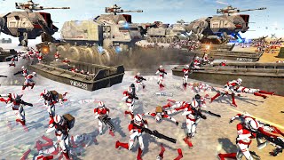 Most Insane Clone Wars DDAY Invasion EVER  Men of War Star Wars Mod Battle Simulator [upl. by Fendig]