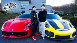 WE RACED FOR 10000 Ferrari 812 Superfast vs Porsche GT2 RS [upl. by Brianne]